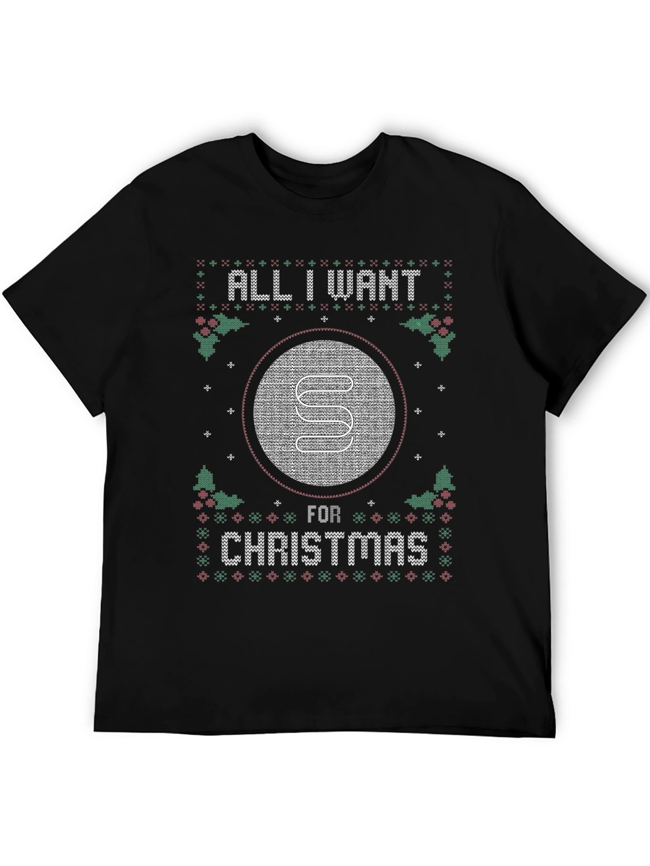 Ugly Christmas Sweater Style T-Shirt - All I Want