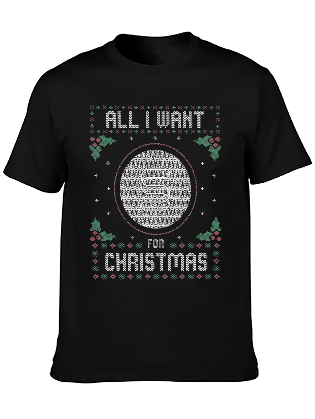 Ugly Christmas Sweater Style T-Shirt - All I Want