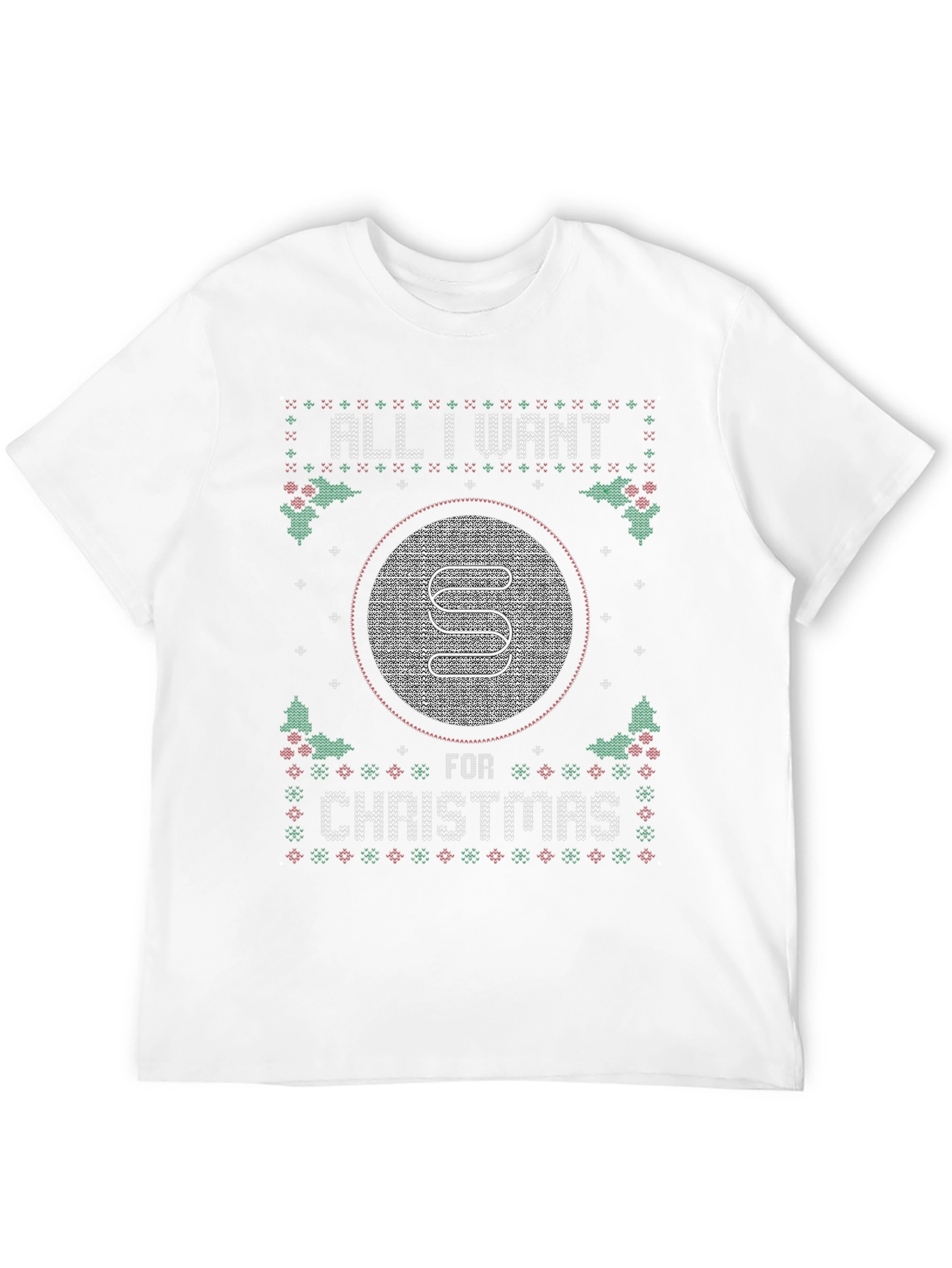 Ugly Christmas Sweater Style T-Shirt - All I Want