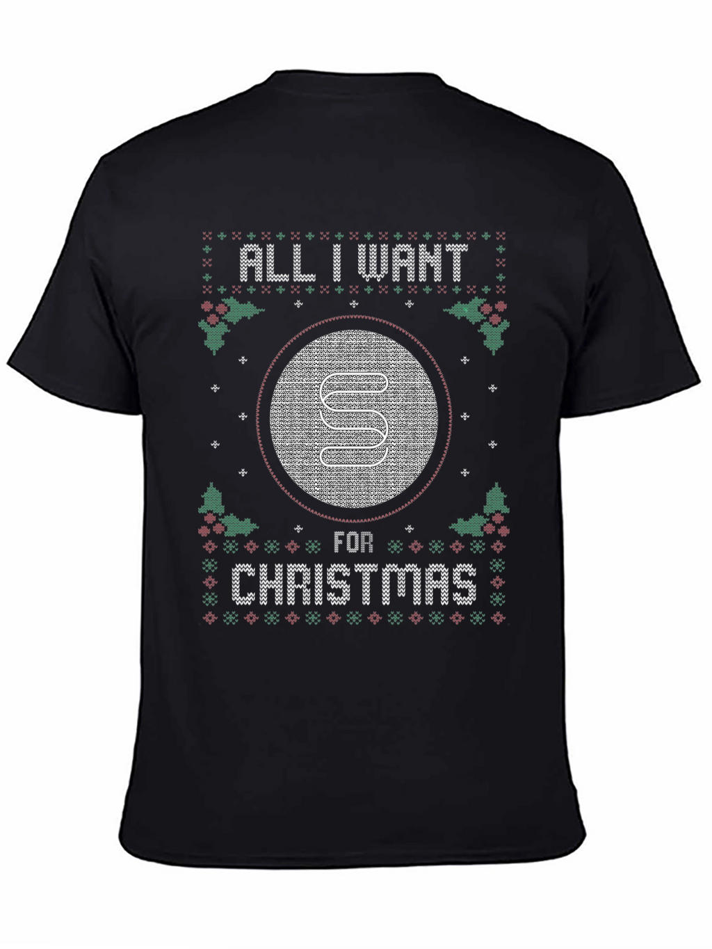 Ugly Christmas Sweater Style T-Shirt - All I Want