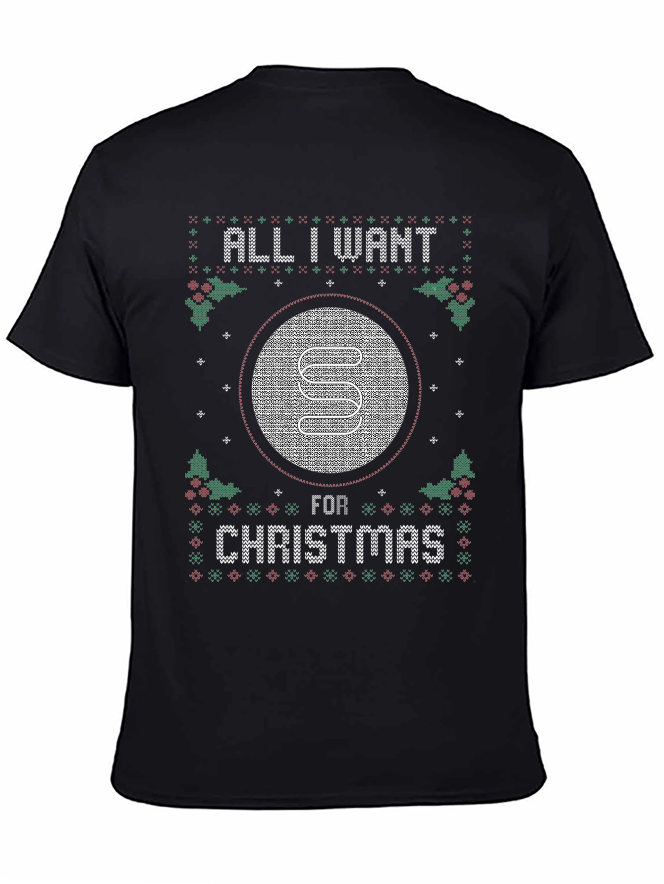 Ugly Christmas Sweater Style T-Shirt - All I Want