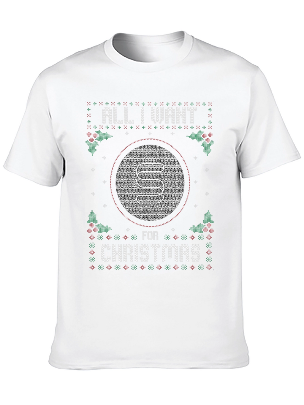 Ugly Christmas Sweater Style T-Shirt - All I Want