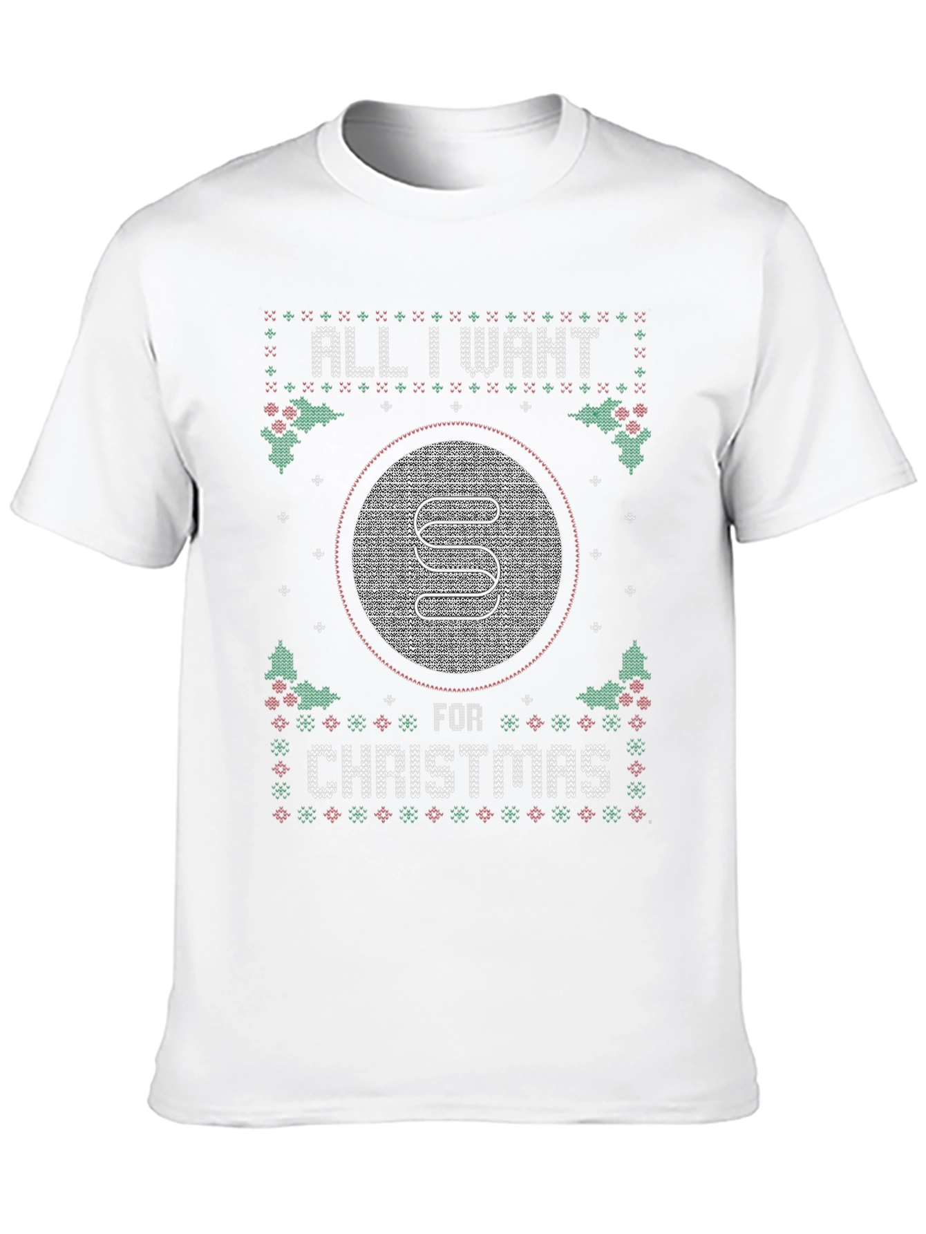 Ugly Christmas Sweater Style T-Shirt - All I Want