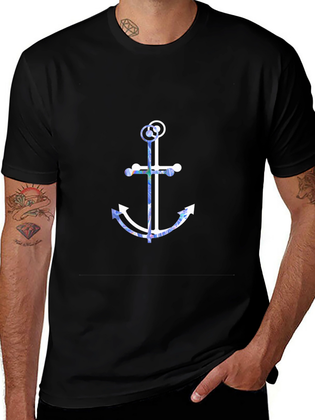 Nautical Anchor Graphic Tee - Soft Cotton Blend