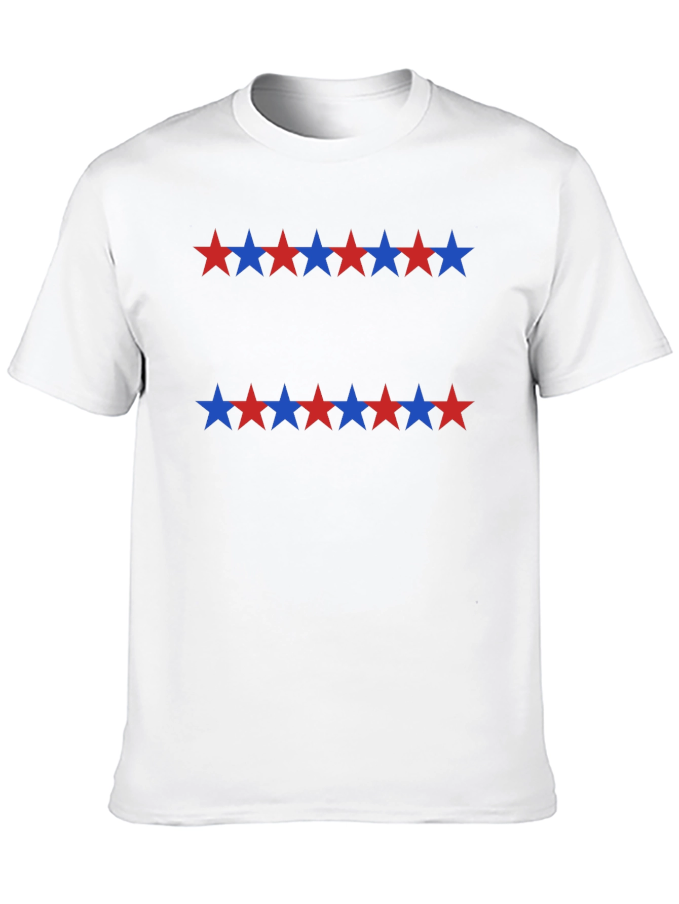 Stars Pattern Black Casual T-Shirt