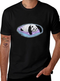 Panda on Purple Pillow Graphic T-Shirt