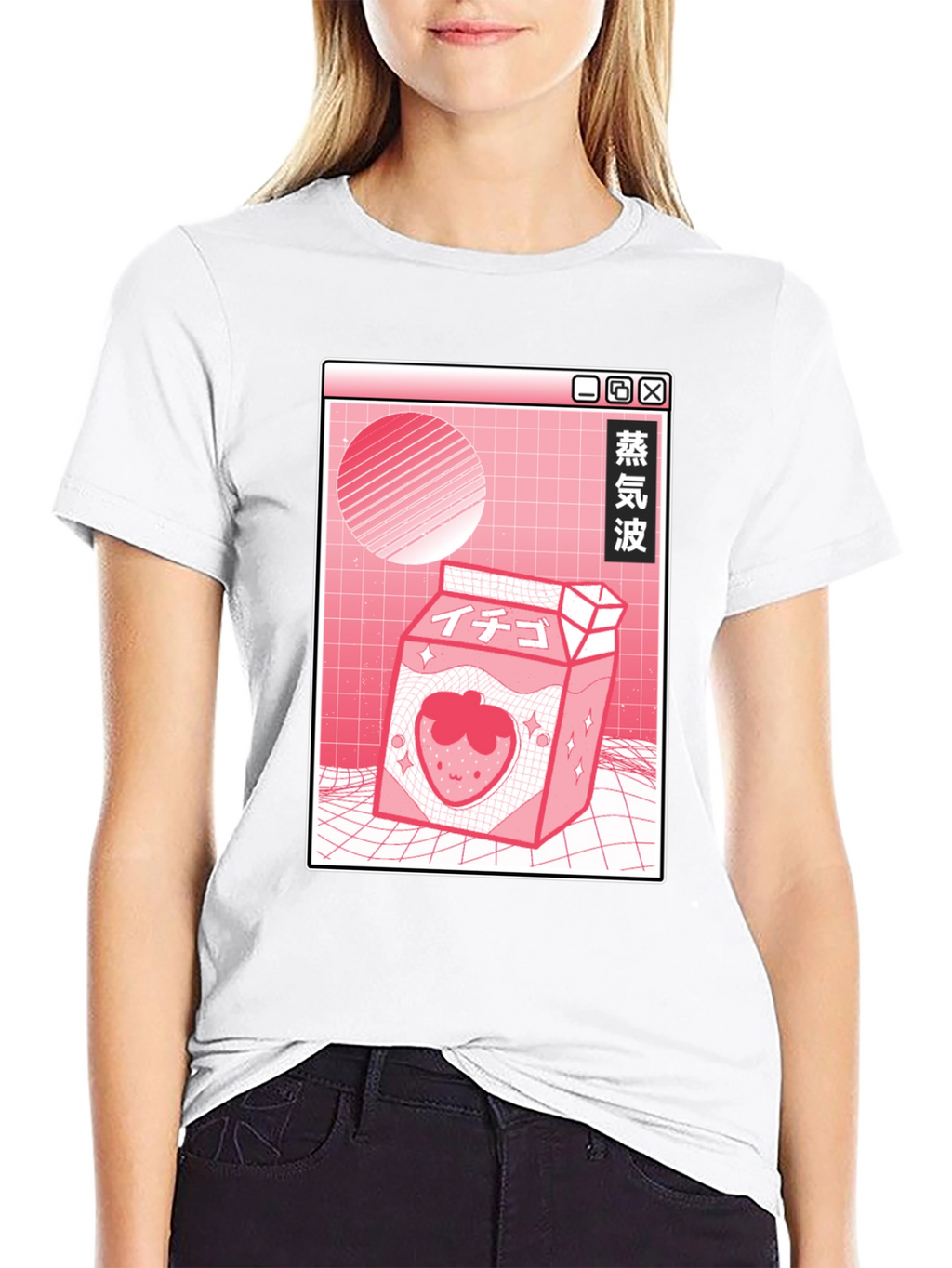 Aesthetic Anime Strawberry Milk Graphic Tee