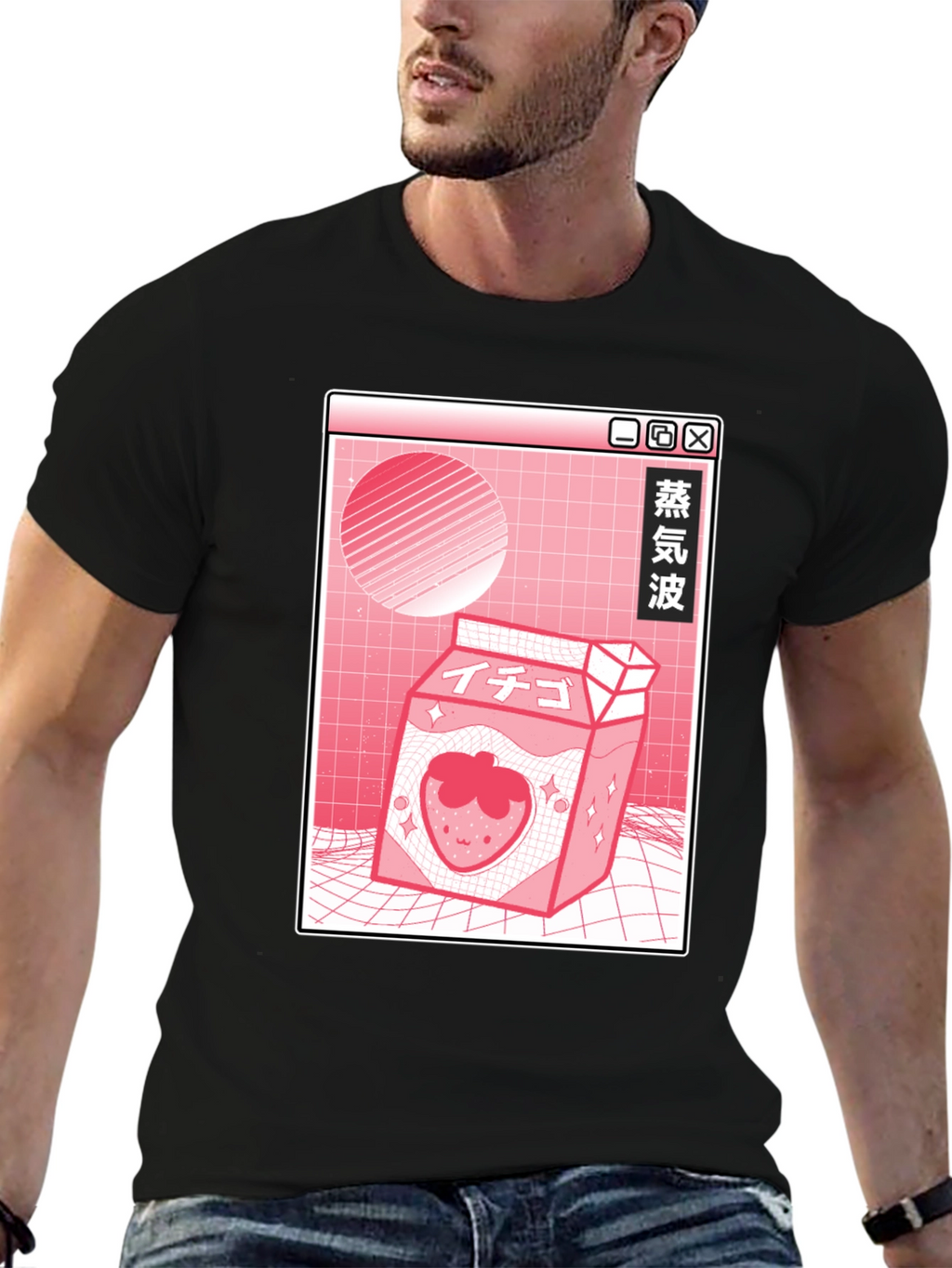 Aesthetic Anime Strawberry Milk Graphic Tee