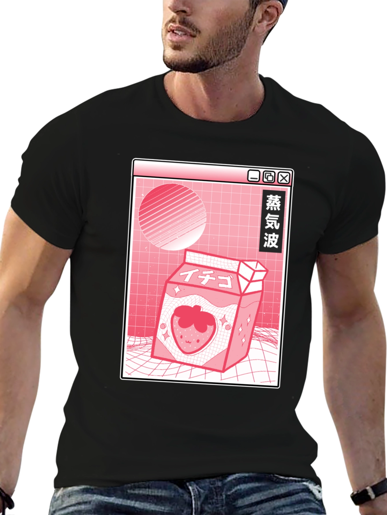 Aesthetic Anime Strawberry Milk Graphic Tee