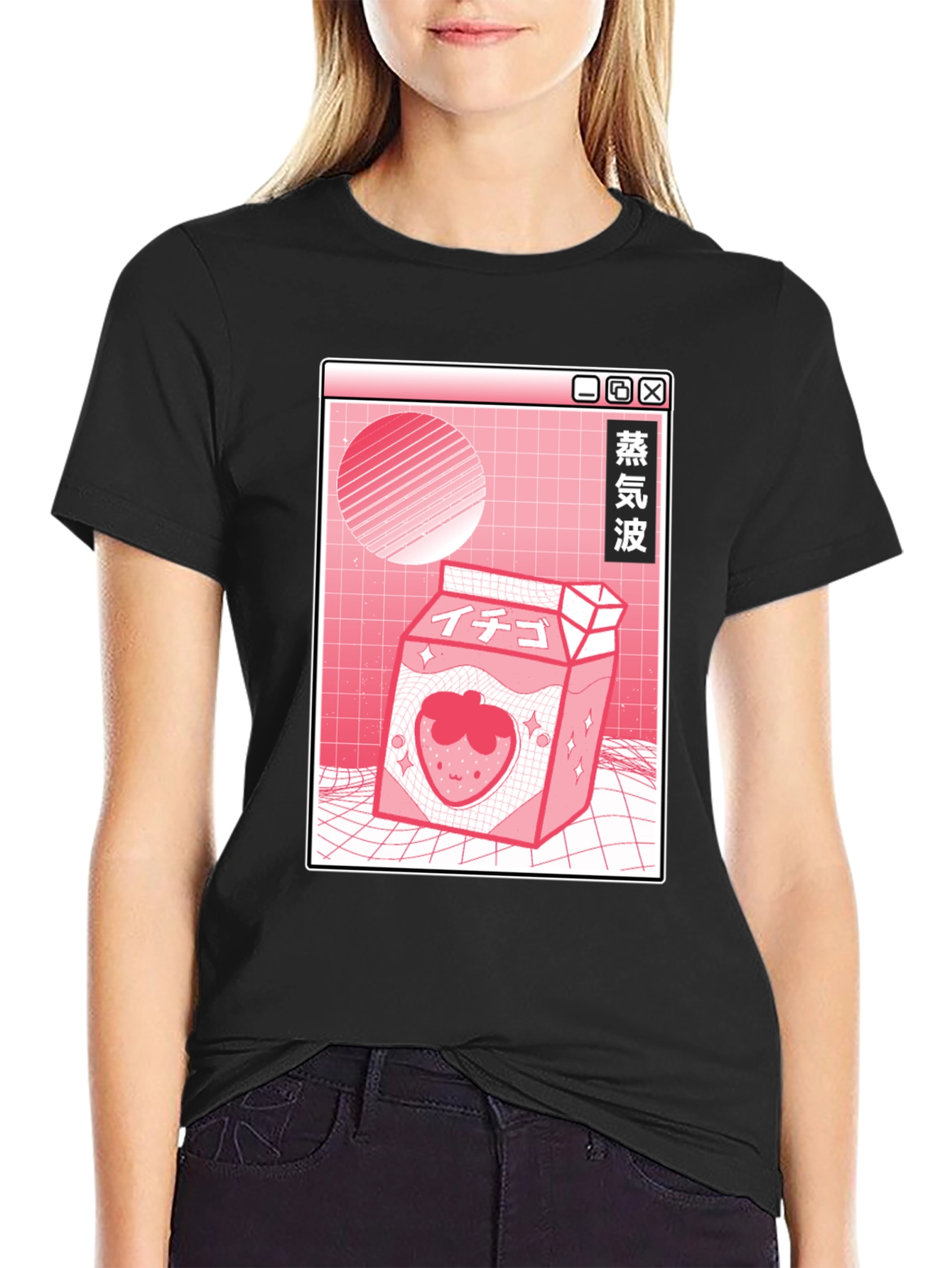 Aesthetic Anime Strawberry Milk Graphic Tee