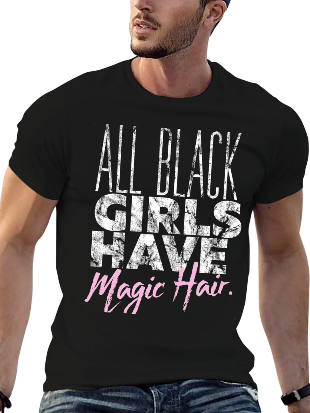 All Black Girls Magic Hair Graphic Tee
