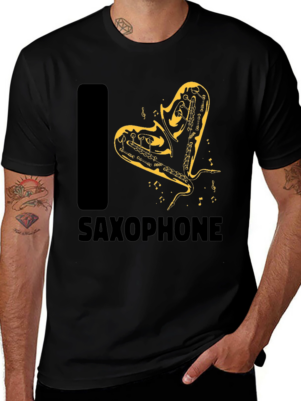 I Love Saxophone Graphic T-Shirt