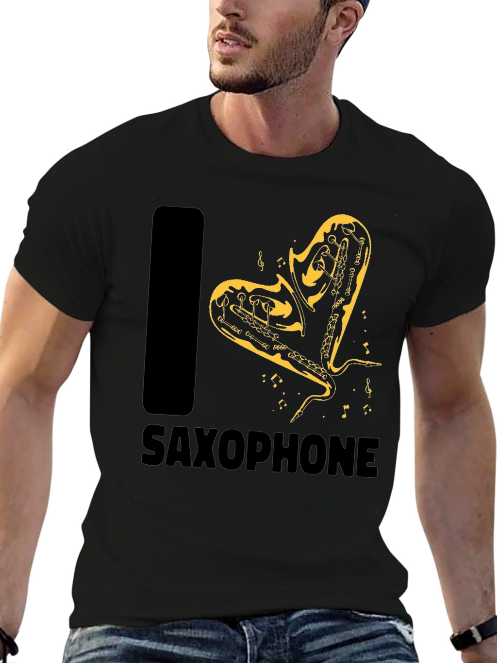 I Love Saxophone Graphic T-Shirt