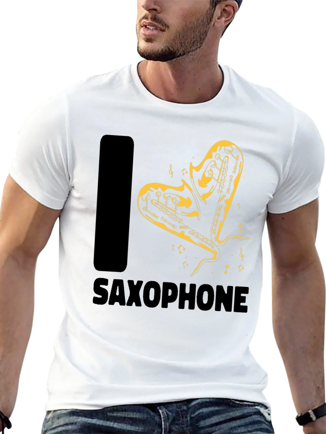 I Love Saxophone Graphic T-Shirt
