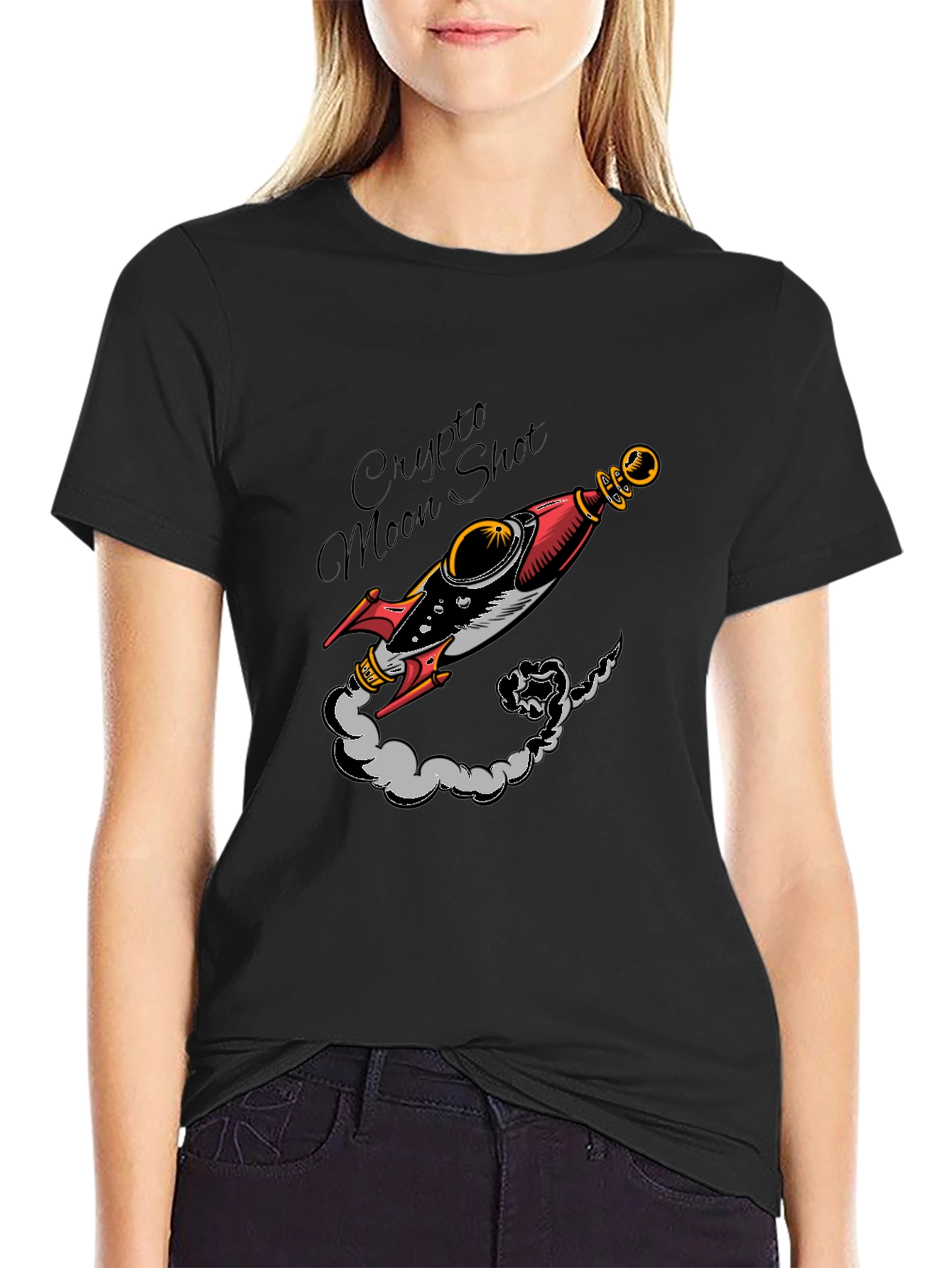 Crypto Moon Shot Graphic T-Shirt