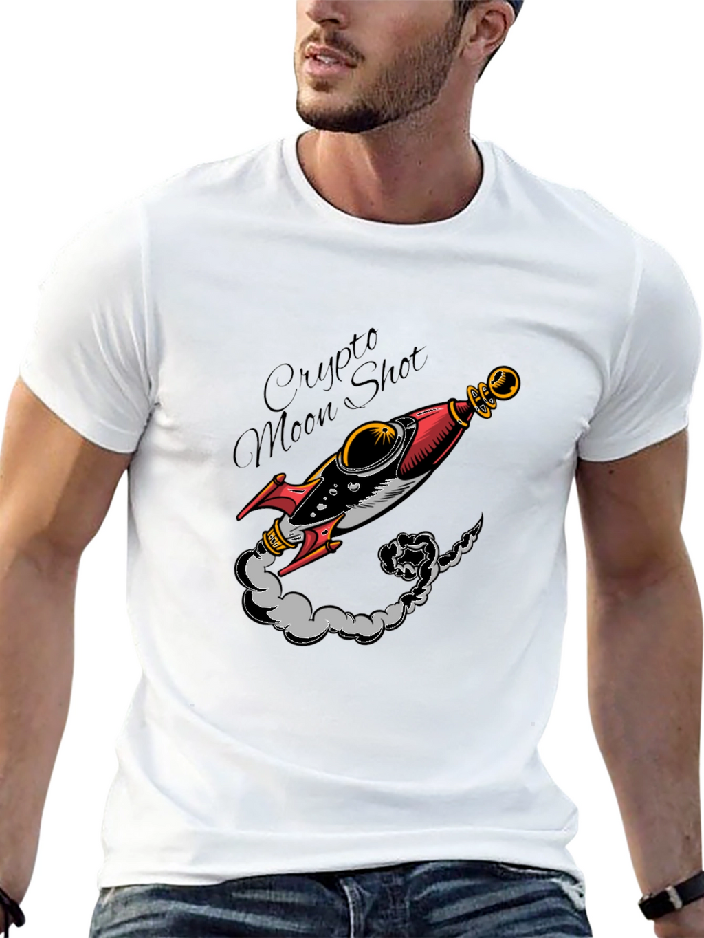 Crypto Moon Shot Graphic T-Shirt