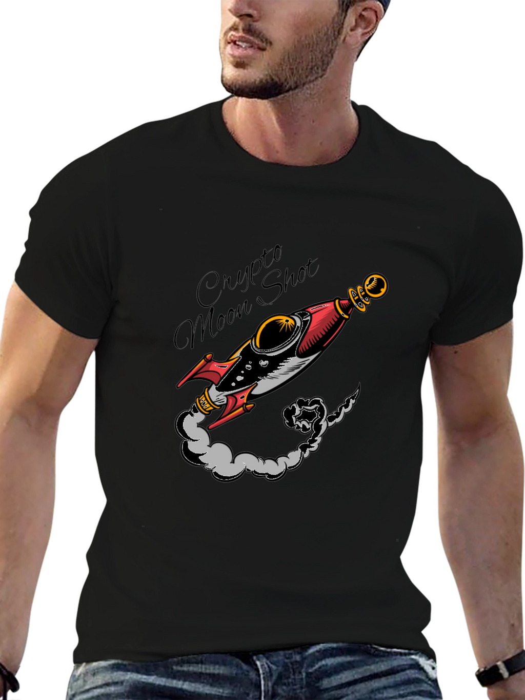 Crypto Moon Shot Graphic T-Shirt