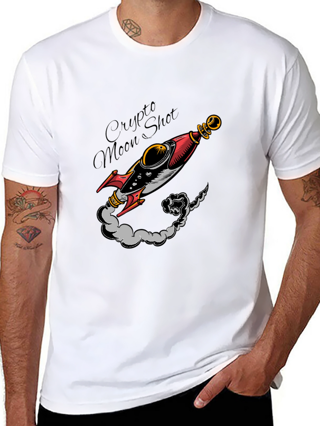 Crypto Moon Shot Graphic T-Shirt