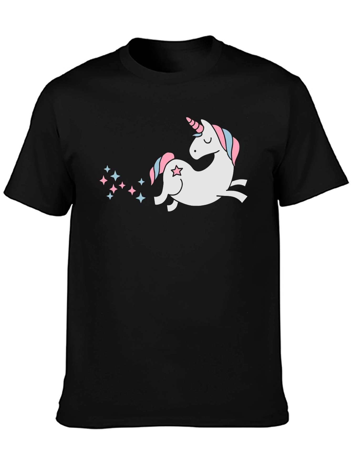 Unicorn Graphic Tee - Black Cotton Comfort