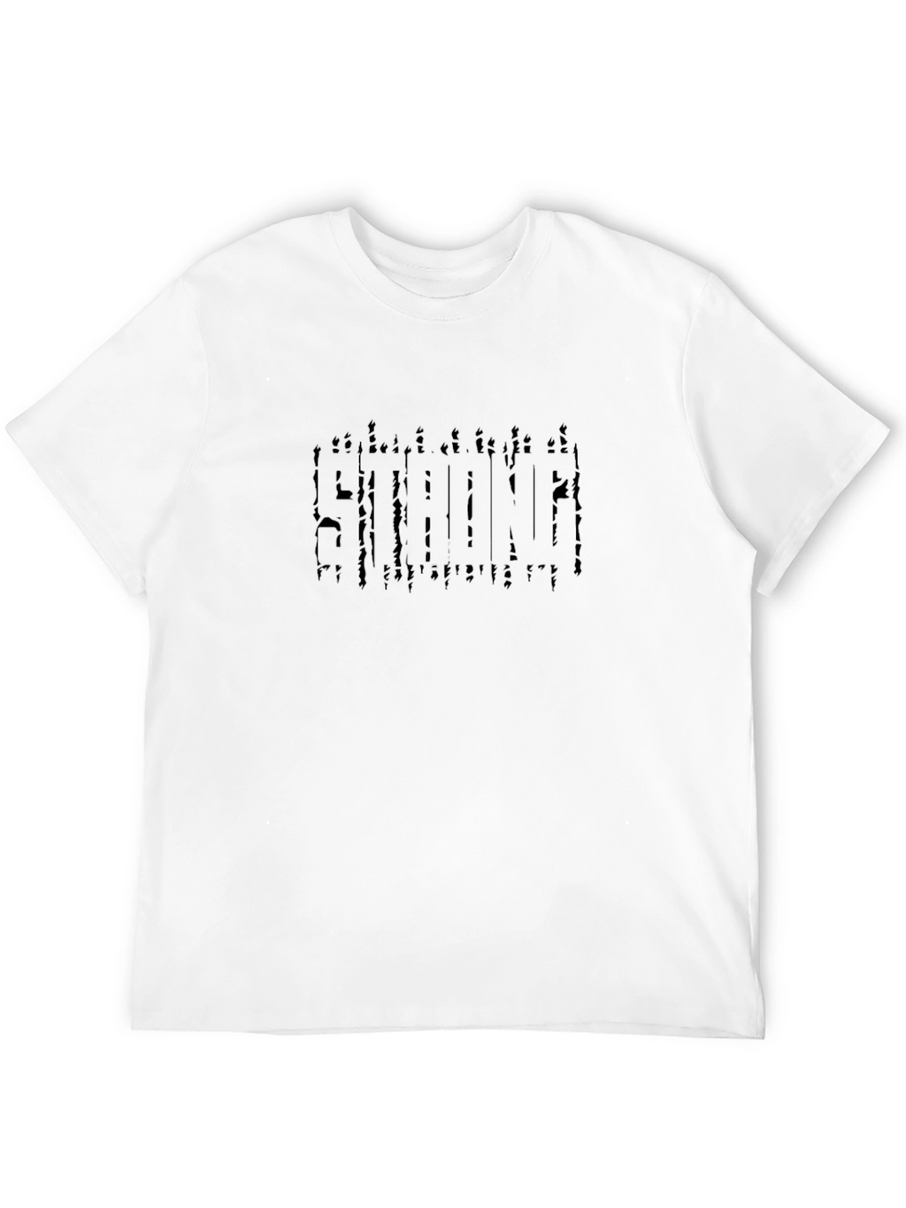 Mens Black STRONG! Graphic Print Short Sleeve T-Shirt
