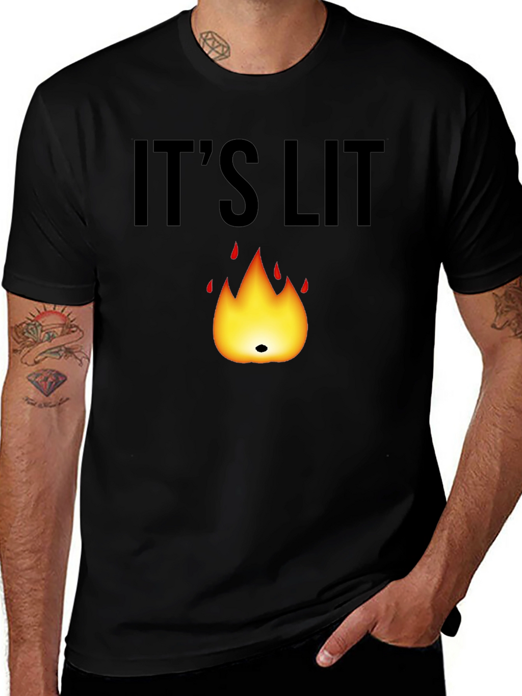Its Lit T-Shirt - Black Graphic Tee