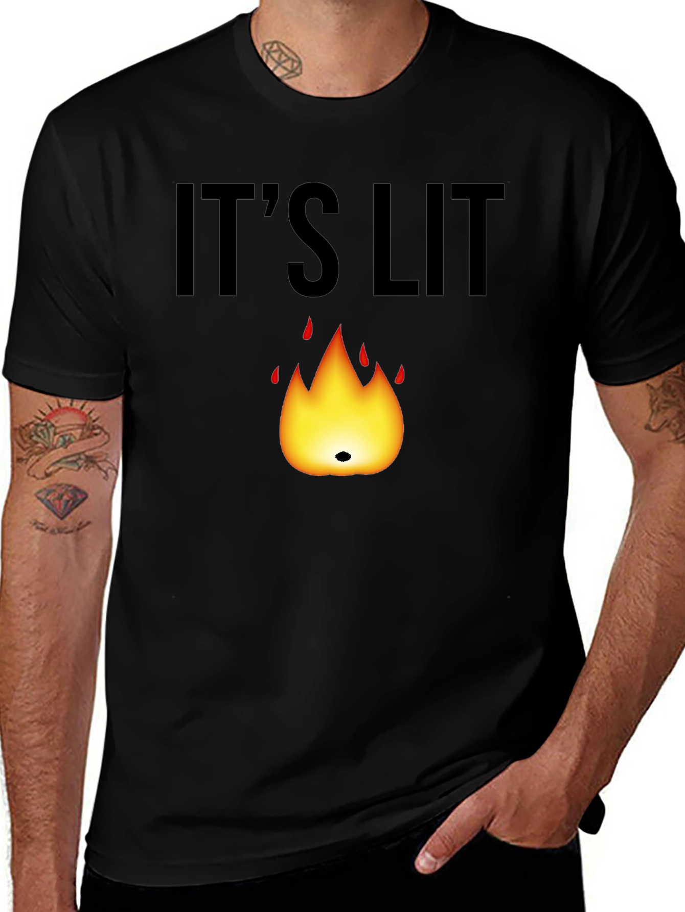 Its Lit T-Shirt - Black Graphic Tee
