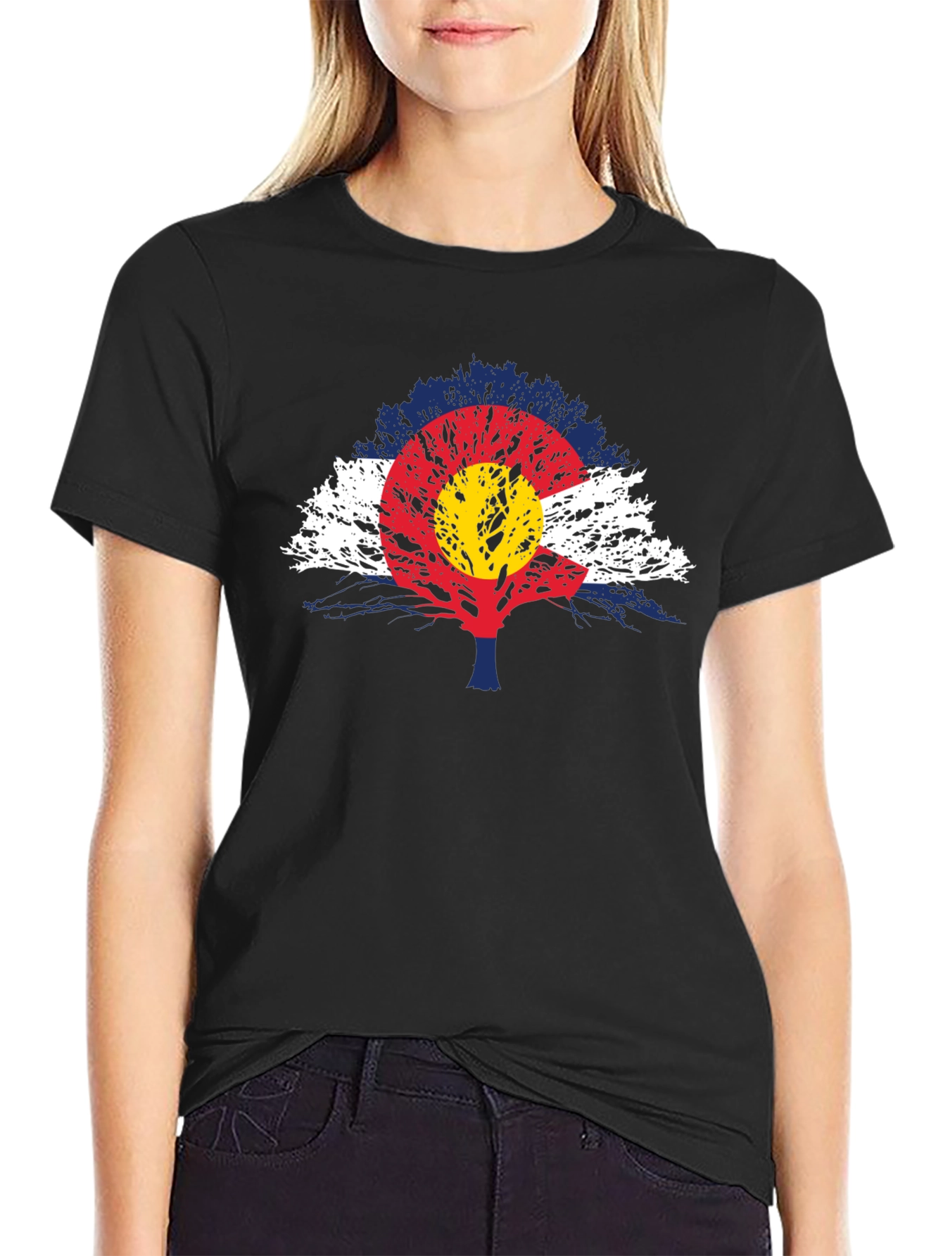 Colorado Flag Tree Mens T-Shirt
