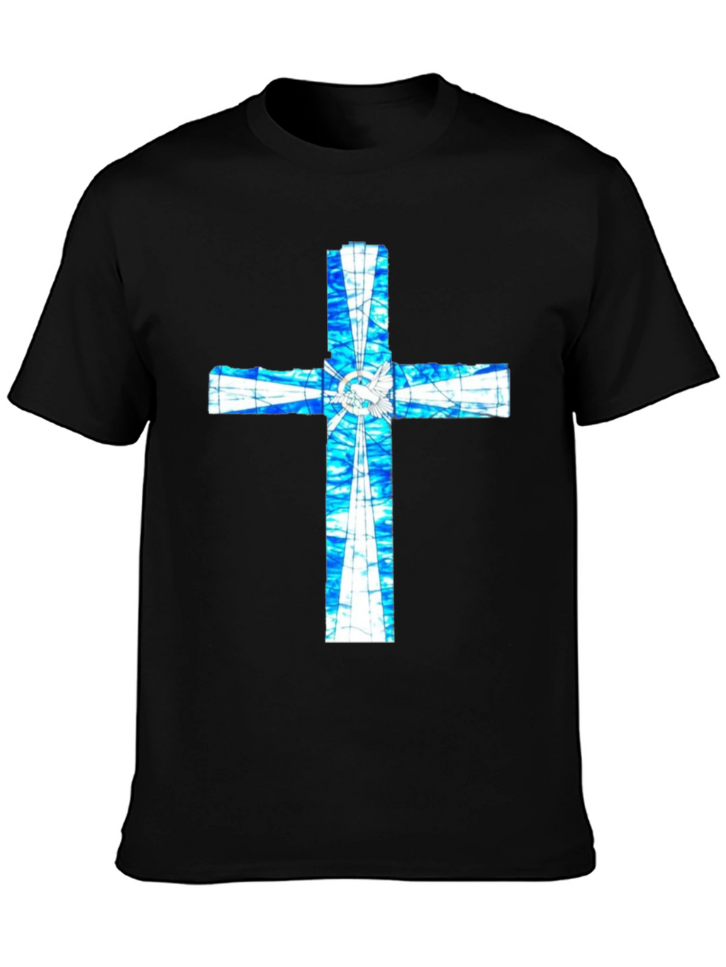 Stained Glass Cross Graphic T-Shirt