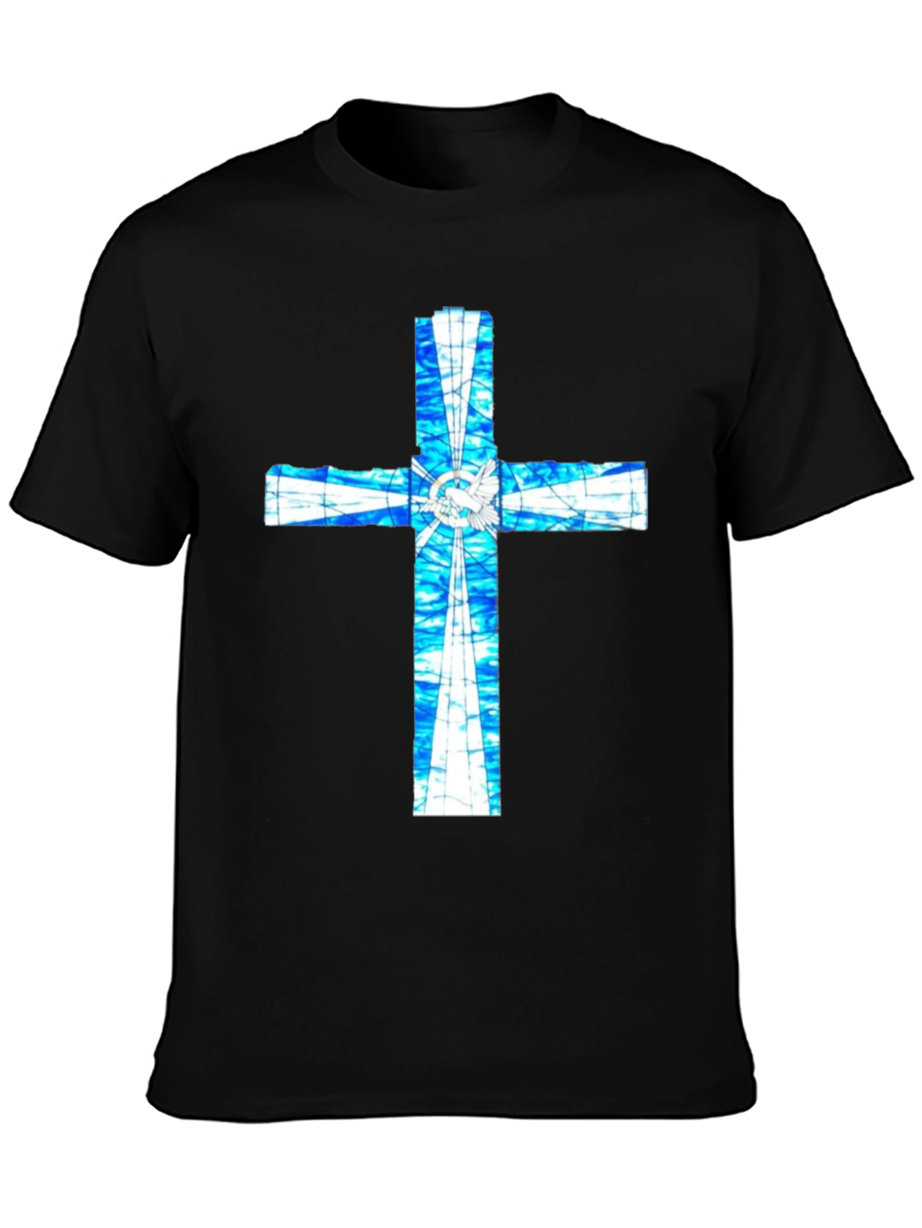 Stained Glass Cross Graphic T-Shirt