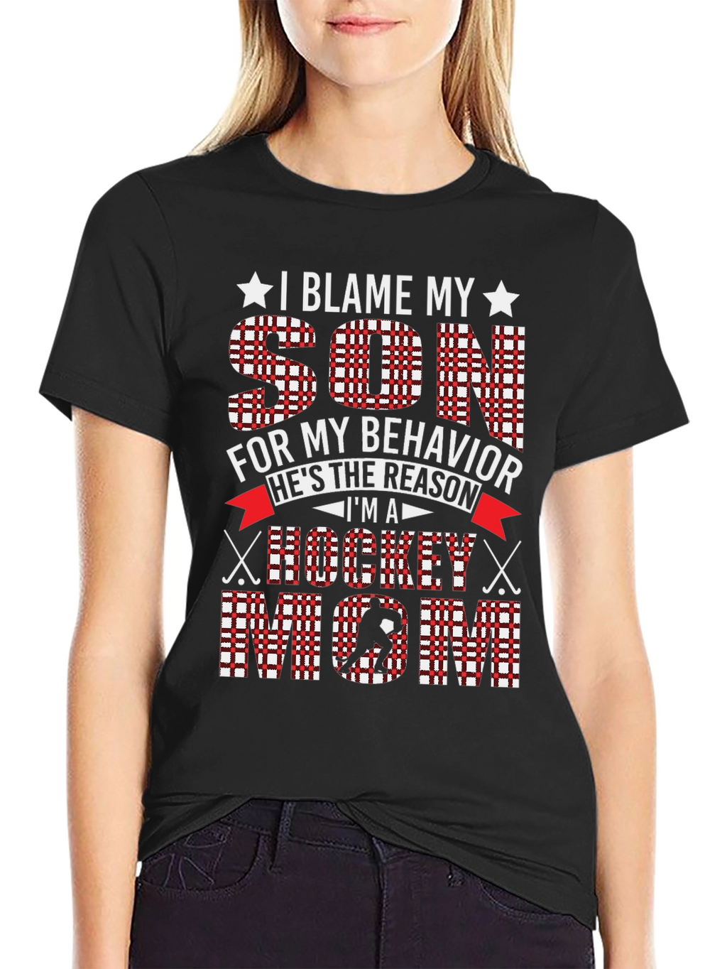 I Blame My Son Hockey Mom Graphic Tee