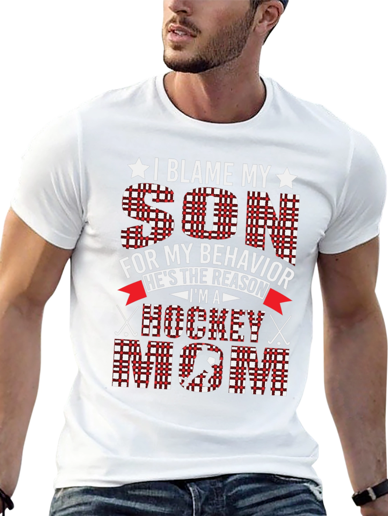 I Blame My Son Hockey Mom Graphic Tee