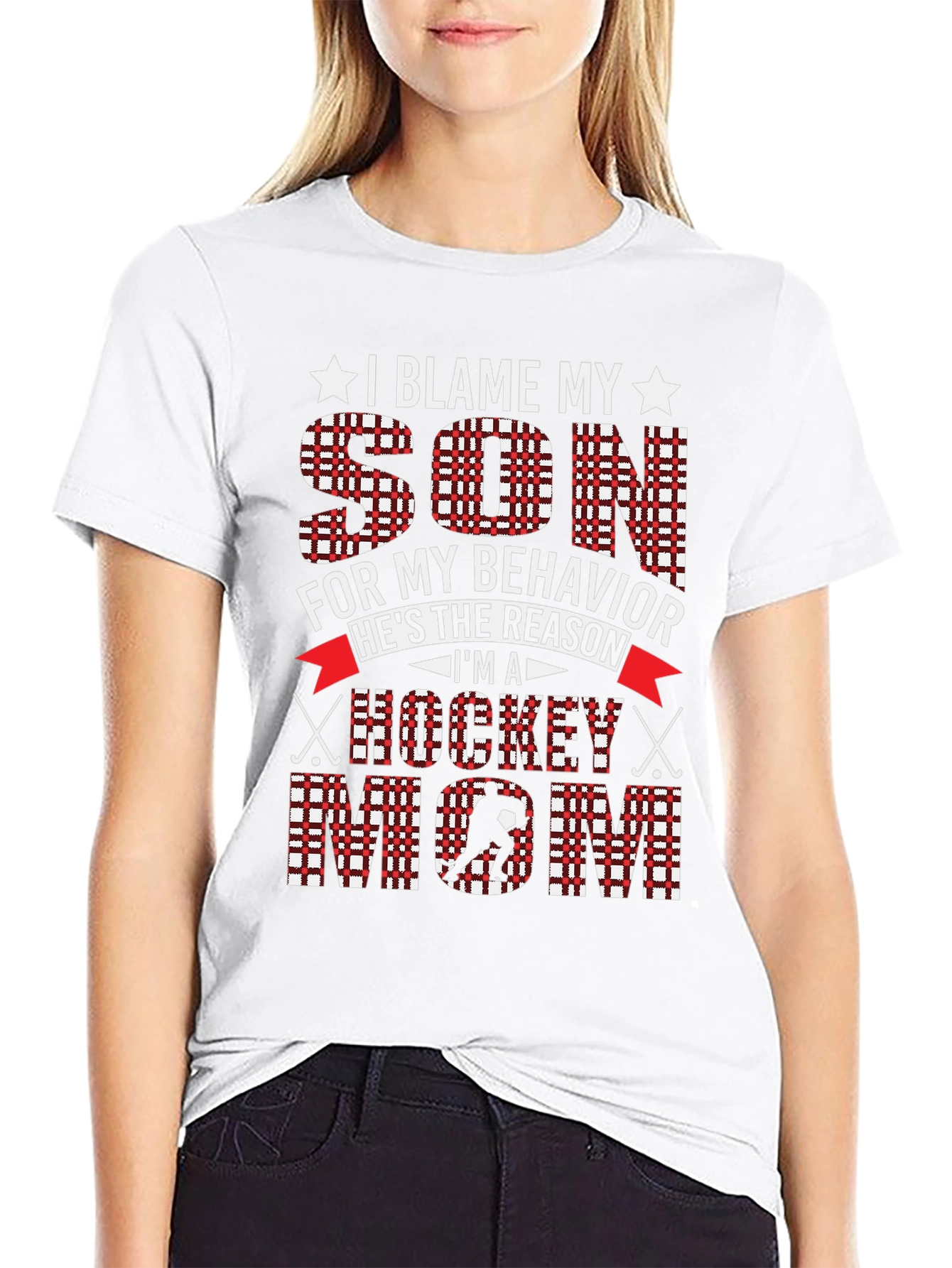I Blame My Son Hockey Mom Graphic Tee