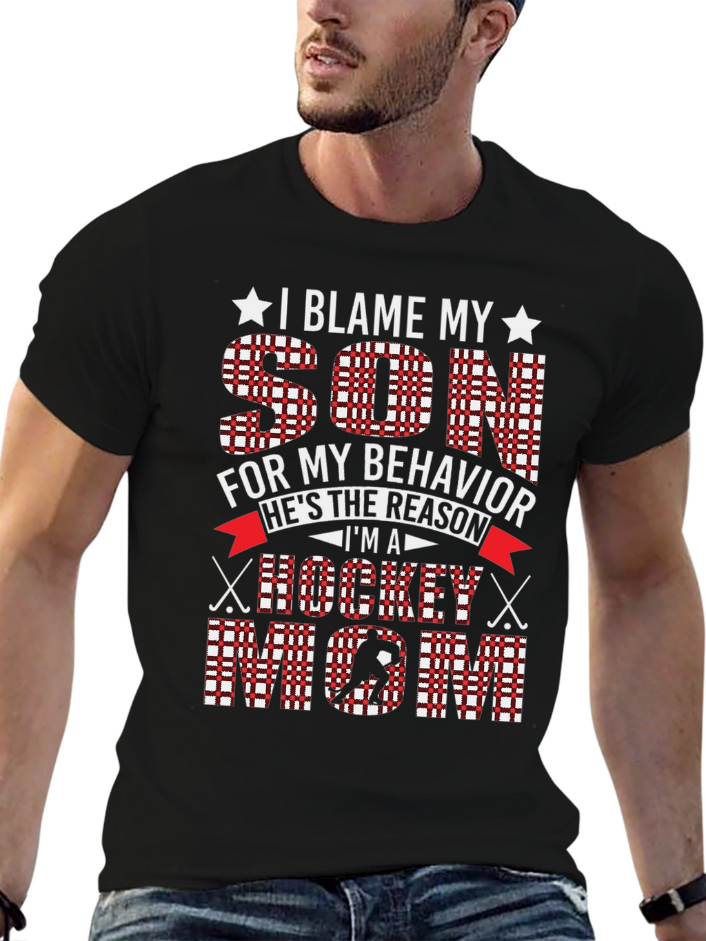 I Blame My Son Hockey Mom Graphic Tee