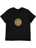 Black T-Shirt with Fleur-de-lis Coin Design