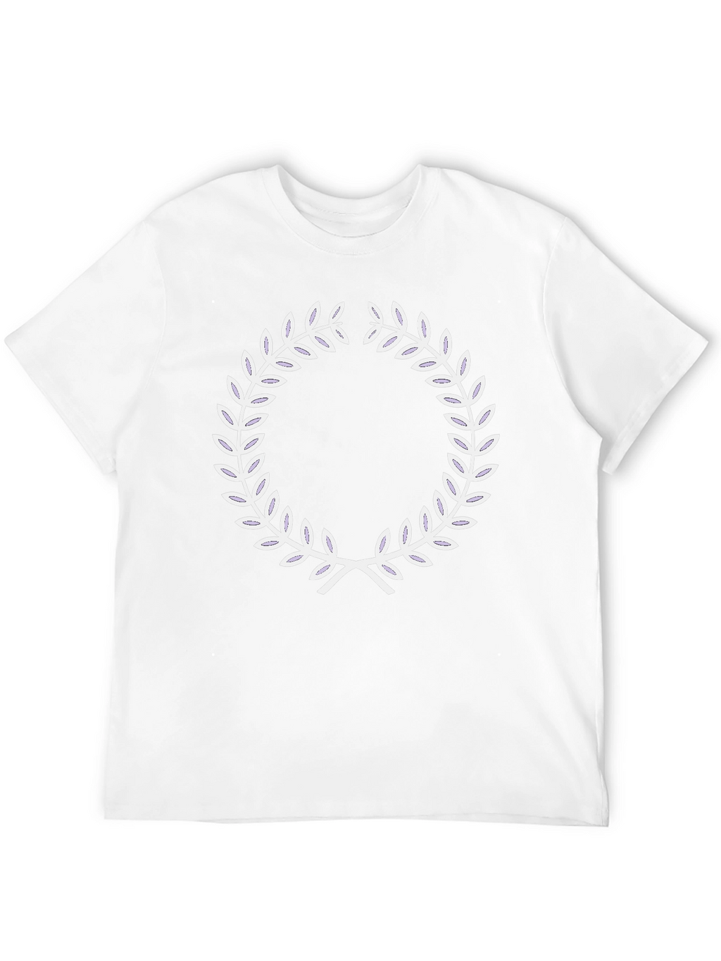 Black T-Shirt with White Laurel Wreath Design