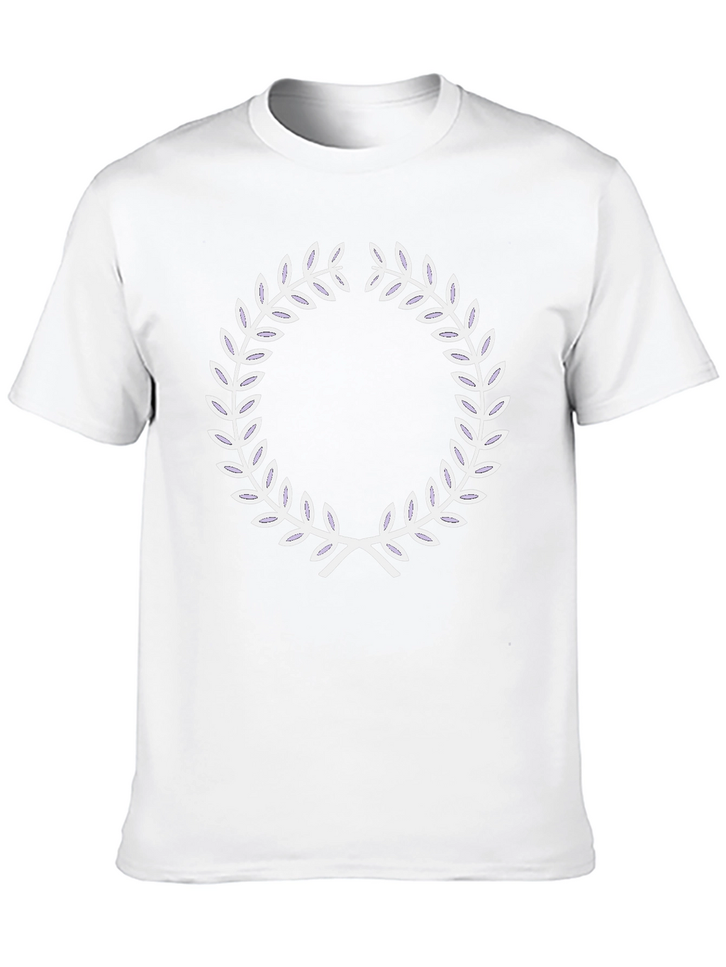 Black T-Shirt with White Laurel Wreath Design