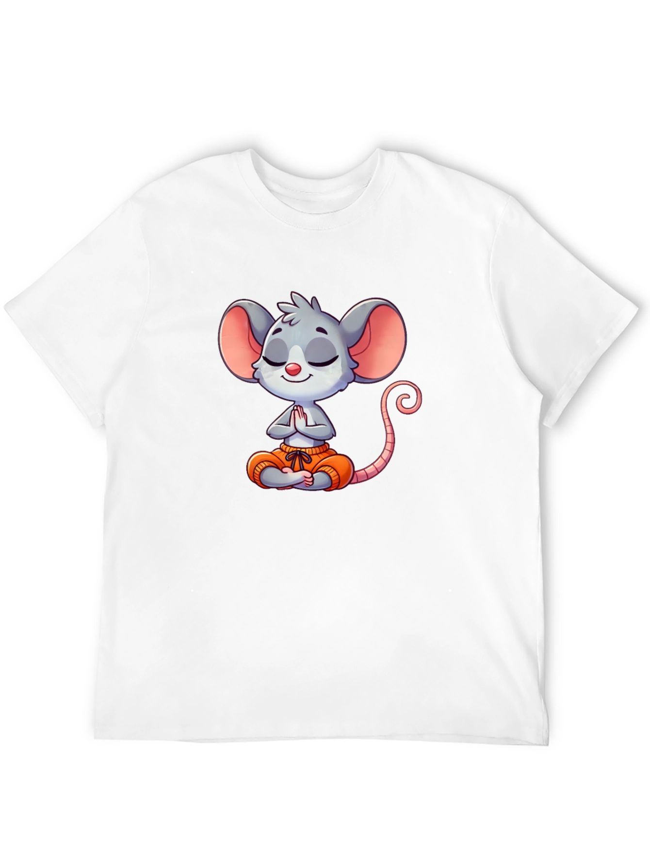 Meditating Mouse Graphic T-Shirt - Black