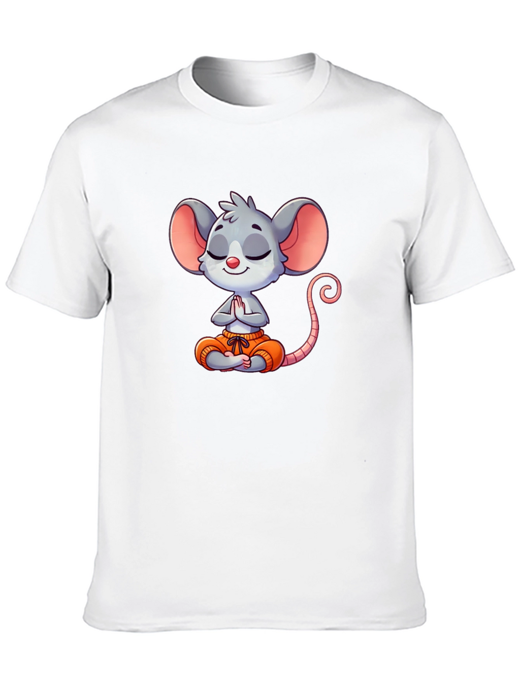 Meditating Mouse Graphic T-Shirt - Black