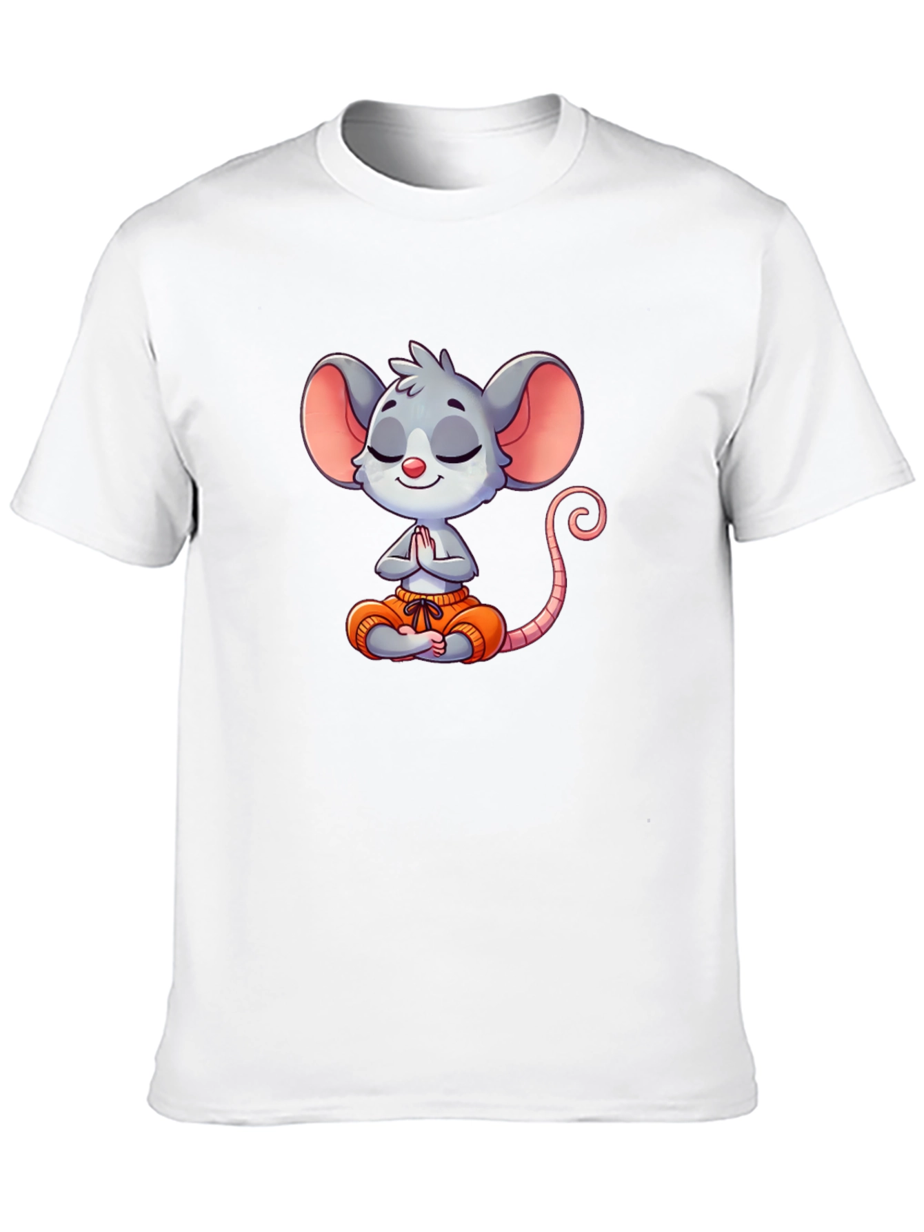 Meditating Mouse Graphic T-Shirt - Black