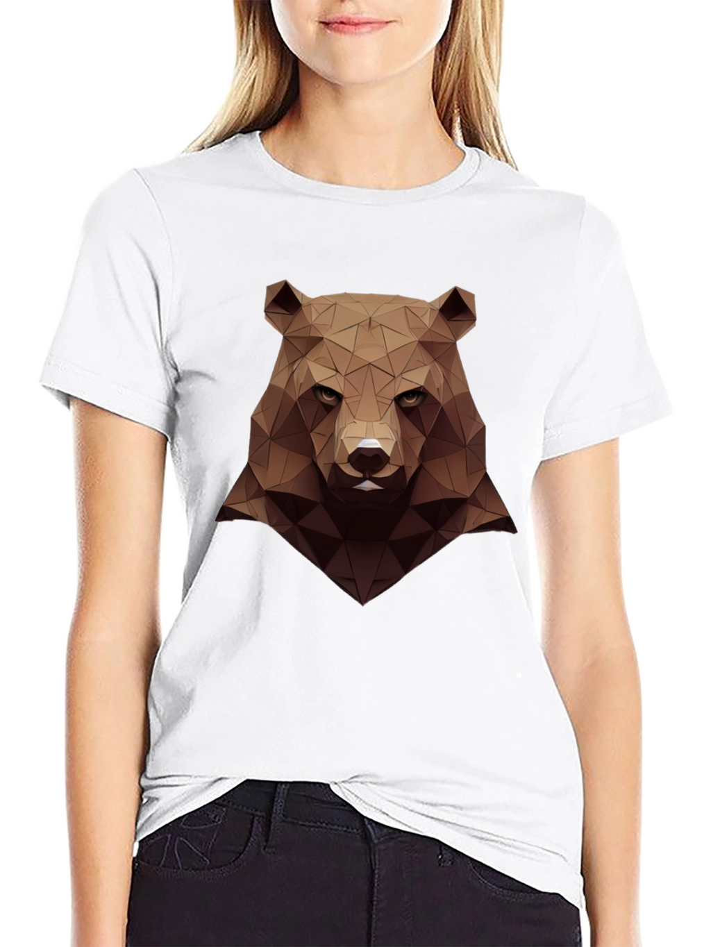 Geometric Bear Graphic Tee - Mens Black Shirt
