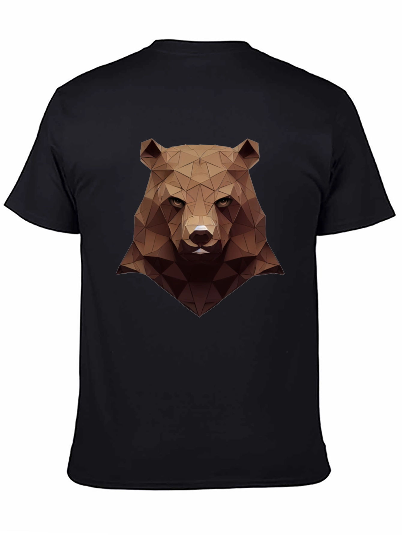 Geometric Bear Graphic Tee - Mens Black Shirt