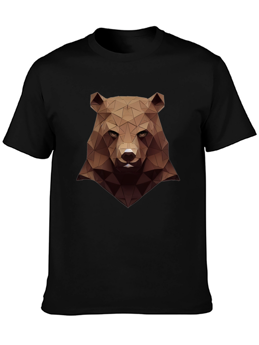 Geometric Bear Graphic Tee - Mens Black Shirt