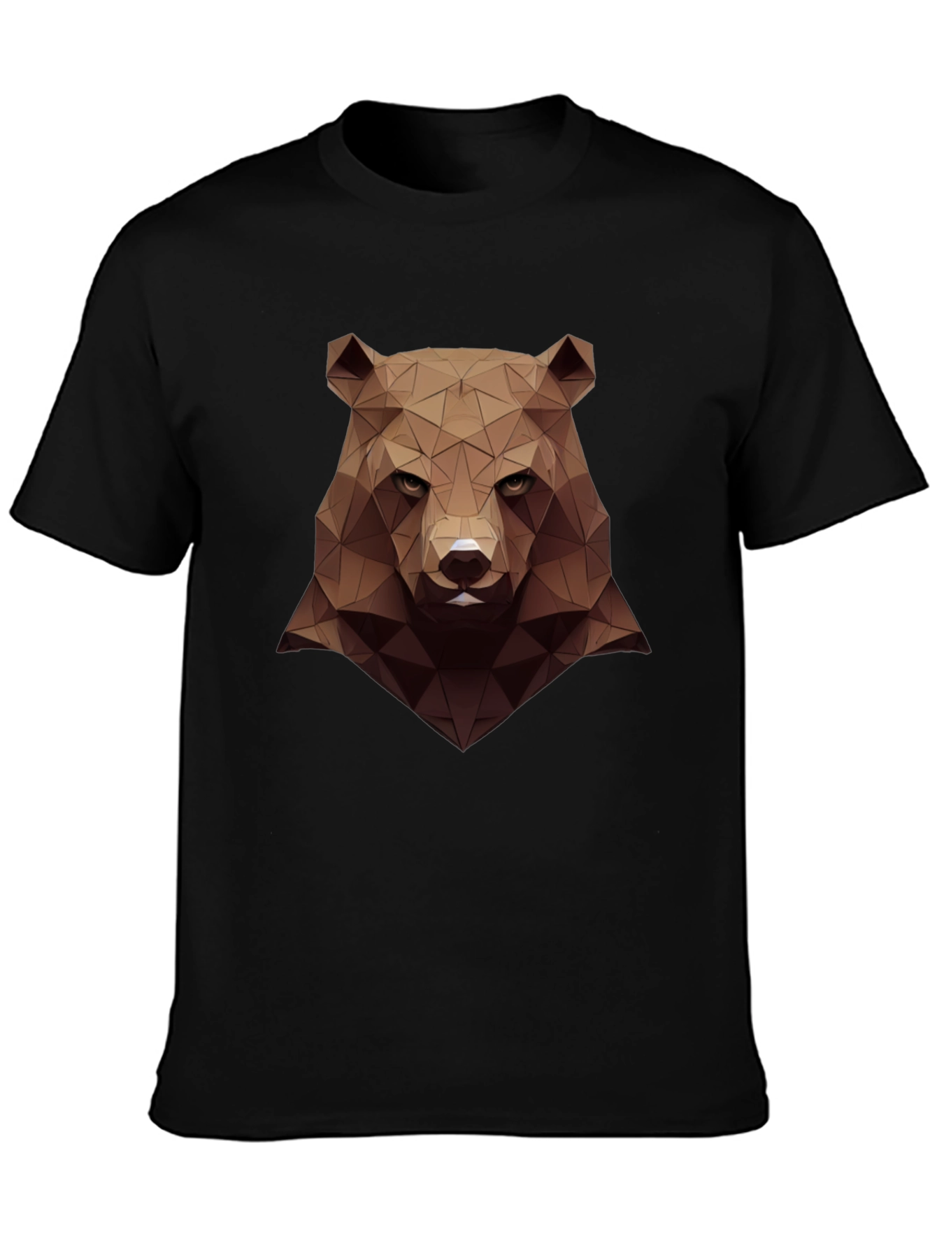 Geometric Bear Graphic Tee - Mens Black Shirt