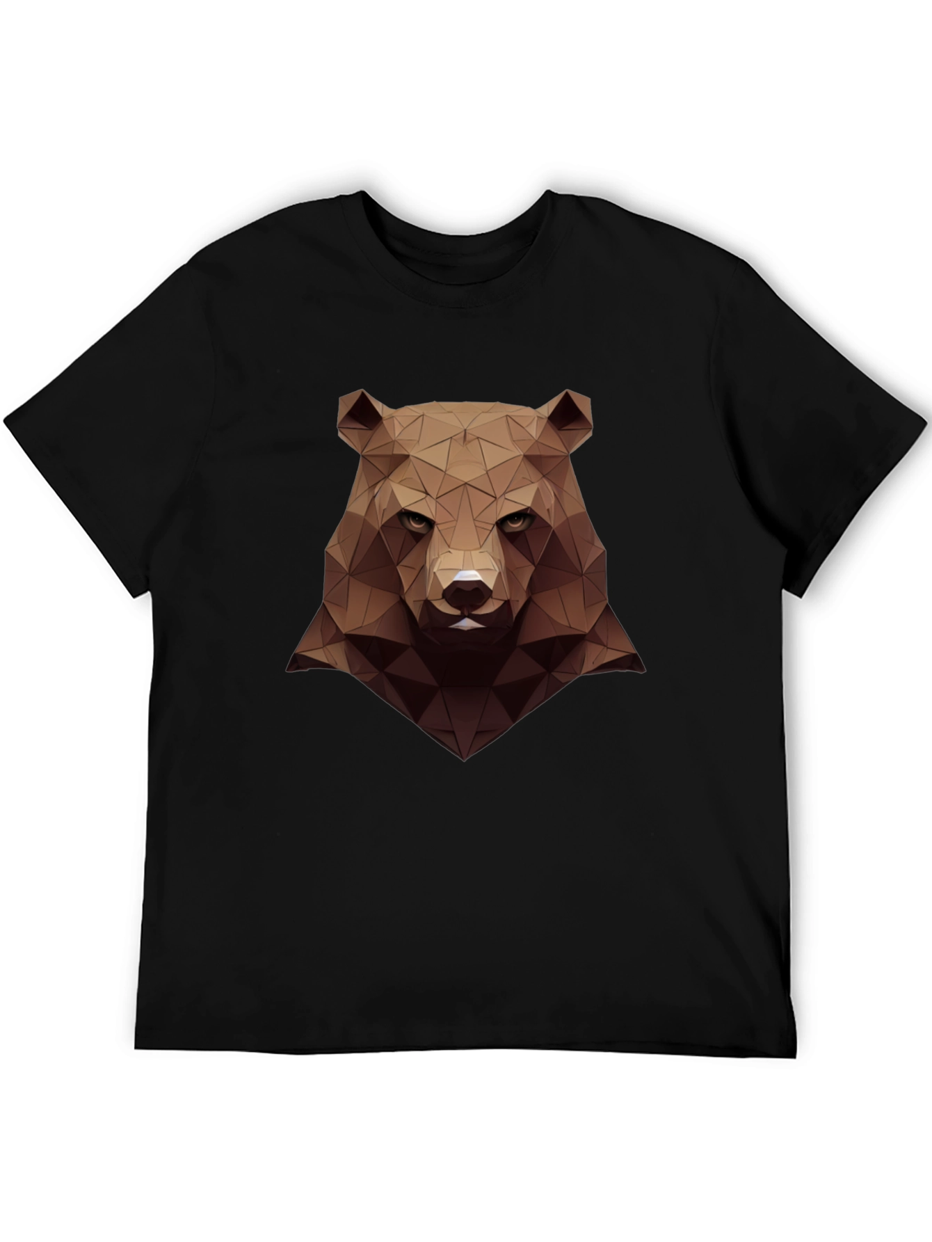 Geometric Bear Graphic Tee - Mens Black Shirt