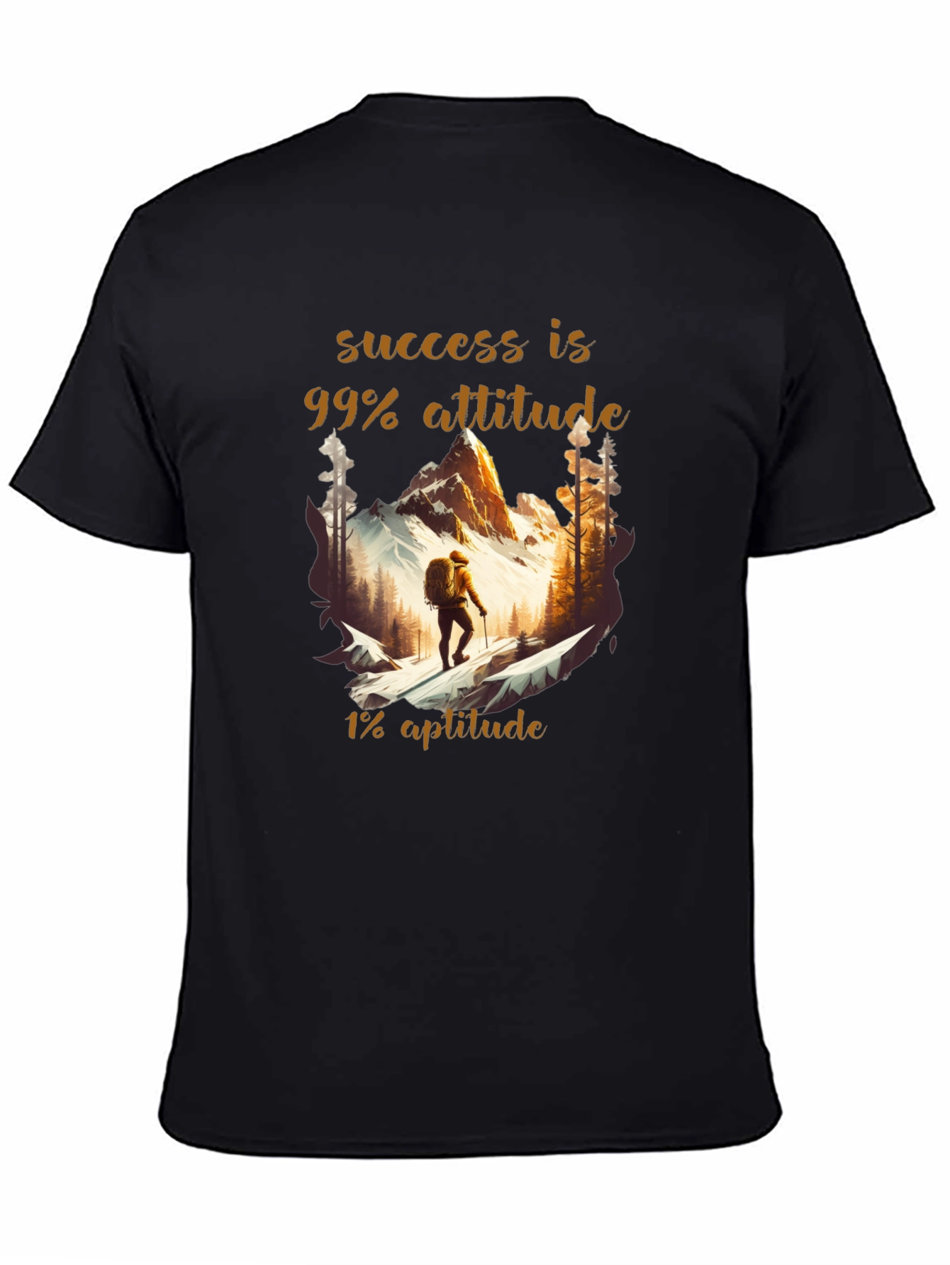 Success Attitude Mountain Hiking Graphic T-Shirt