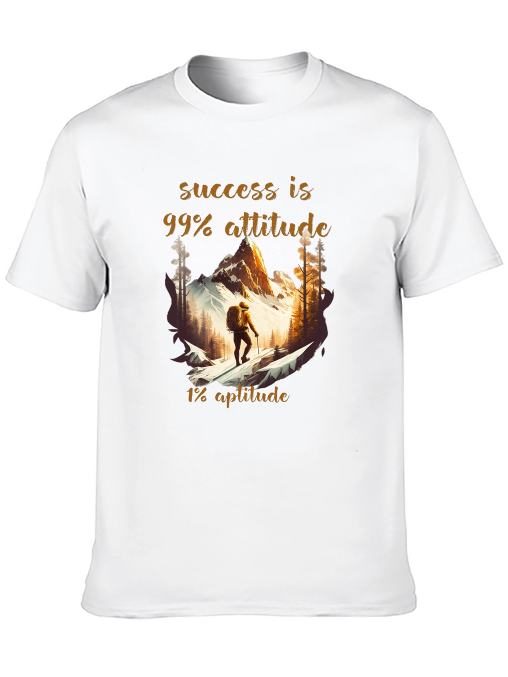 Success Attitude Mountain Hiking Graphic T-Shirt