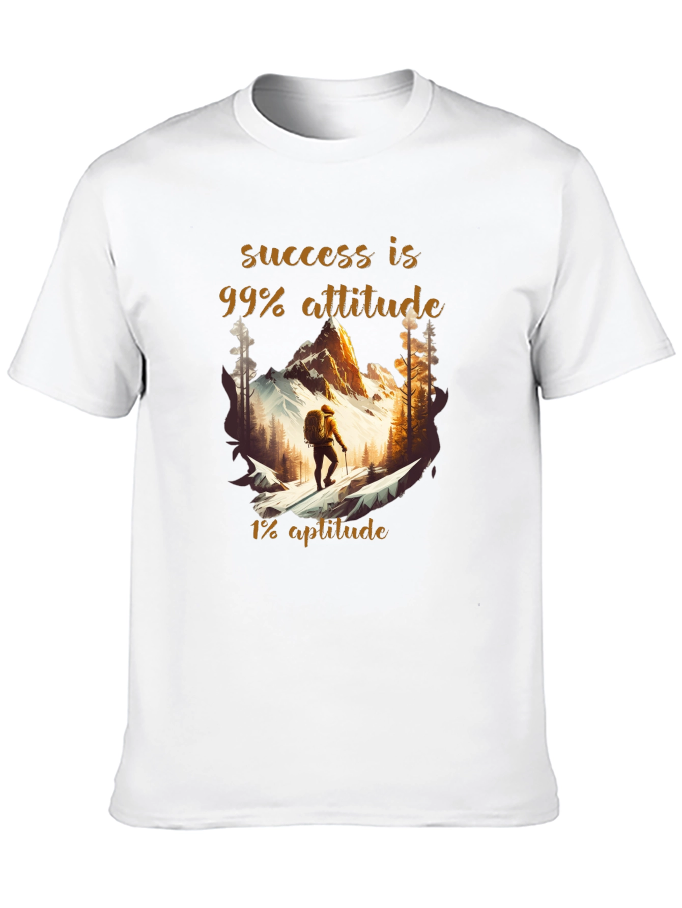 Success Attitude Mountain Hiking Graphic T-Shirt