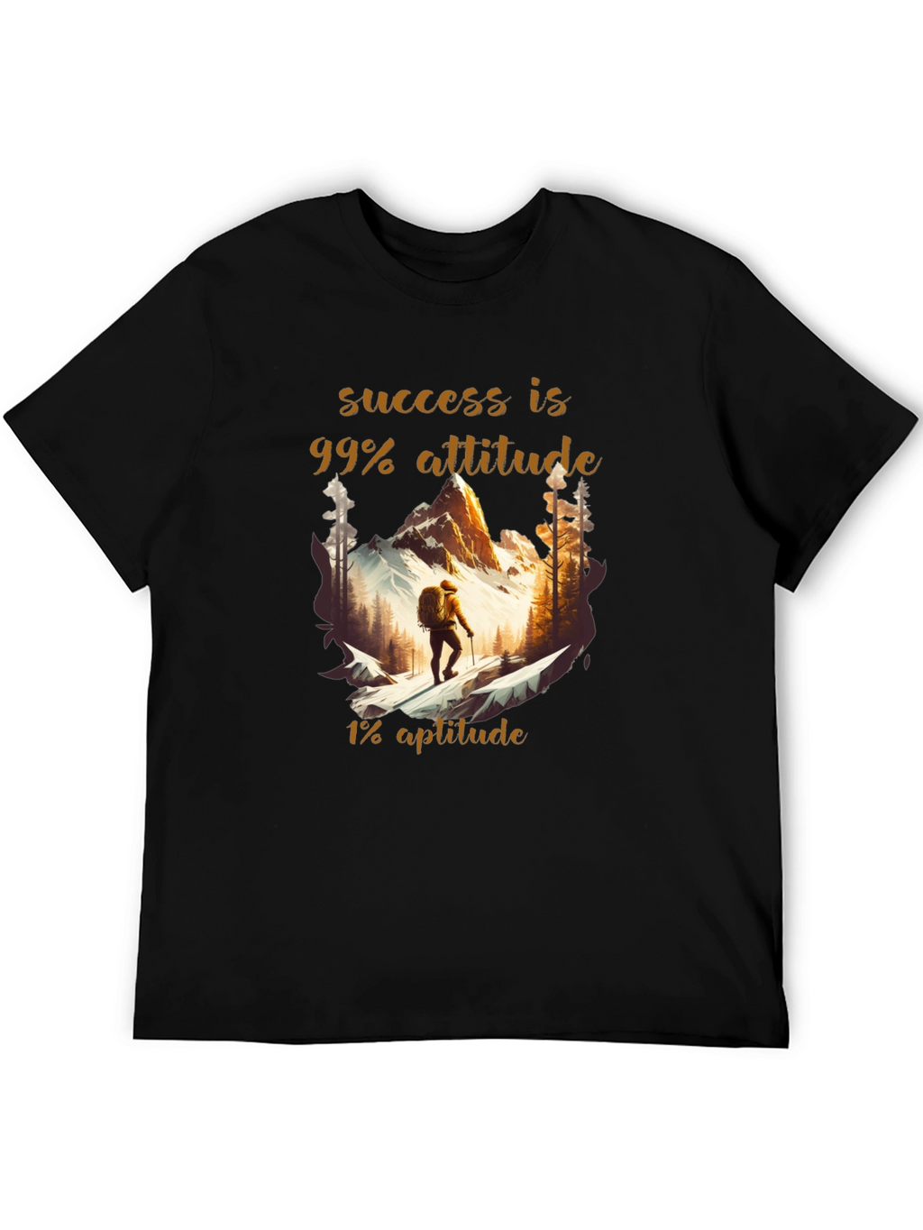 Success Attitude Mountain Hiking Graphic T-Shirt