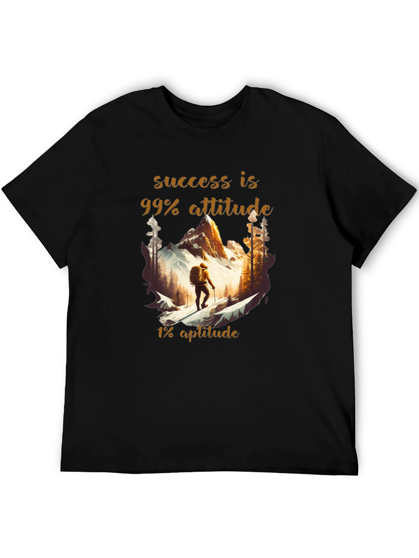 Success Attitude Mountain Hiking Graphic T-Shirt