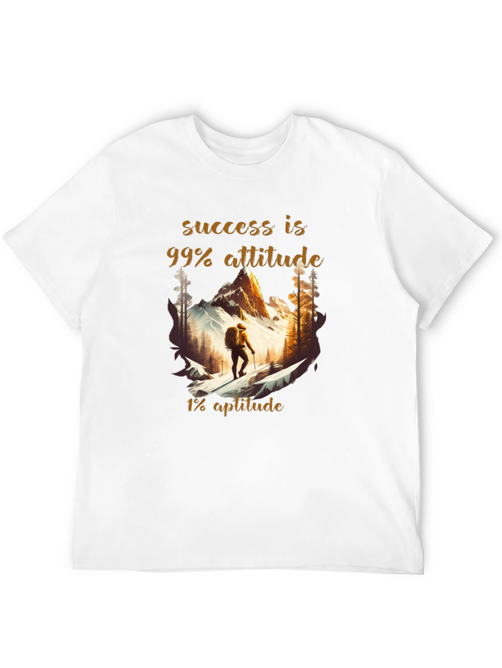 Success Attitude Mountain Hiking Graphic T-Shirt